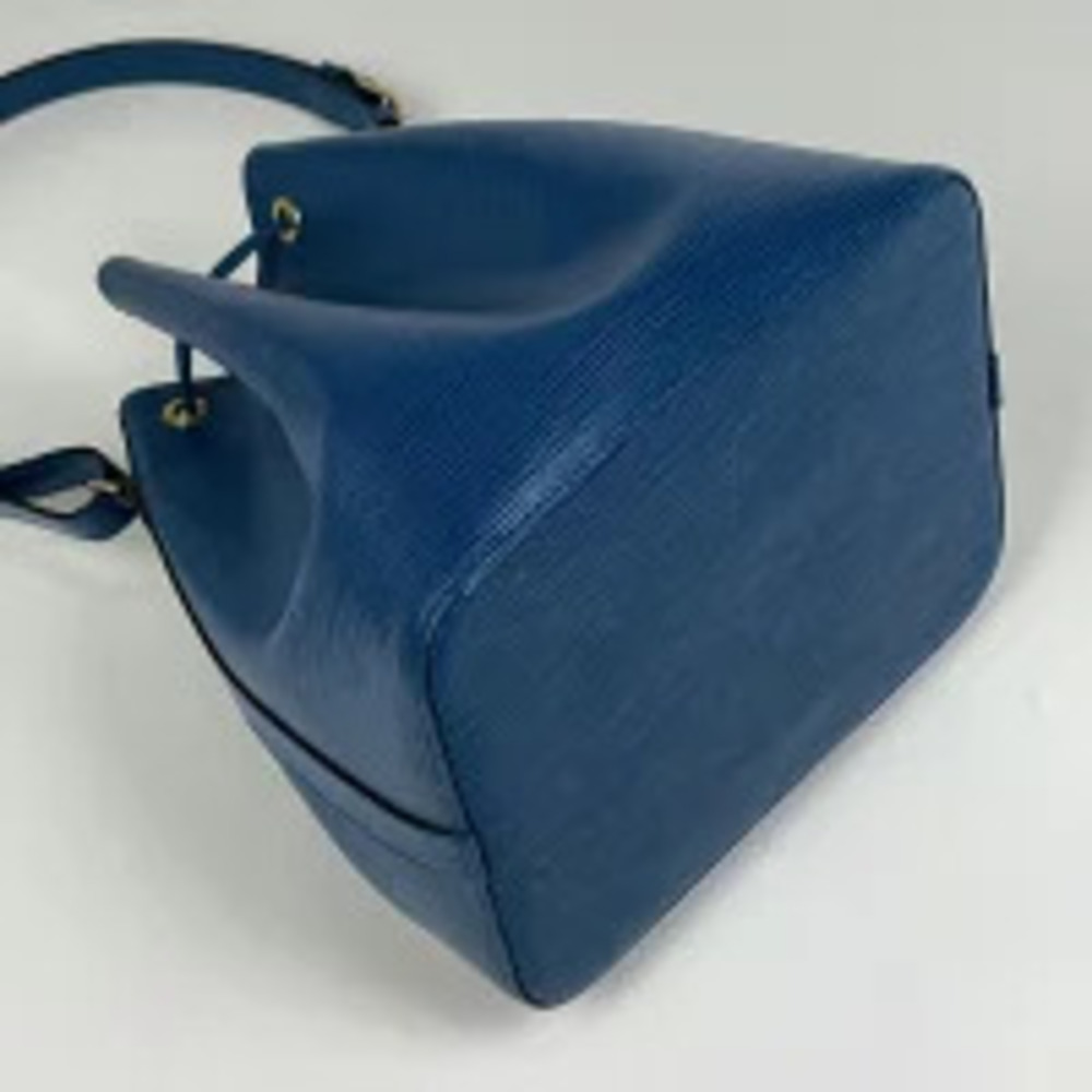 Louis Vuitton Noe Toledo Hobo Leather Bag Drawstring Epi Blue Shoulder Blue